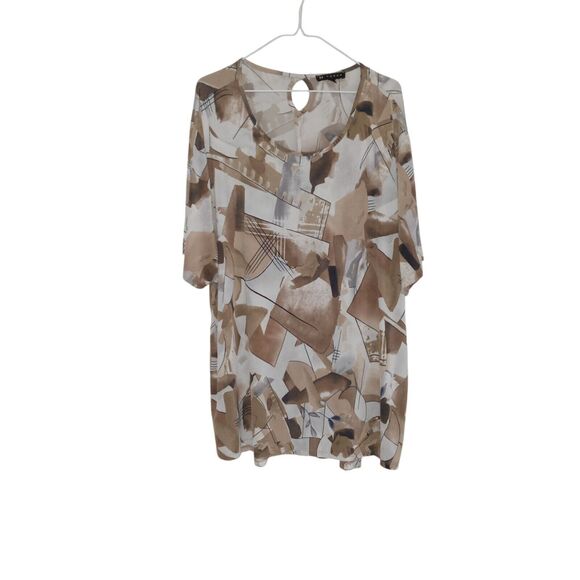 N Touch Tunic Top Women's Size 3X Large 3/4 Sleeve Multicolor Crew Neck - Picture 1 of 4